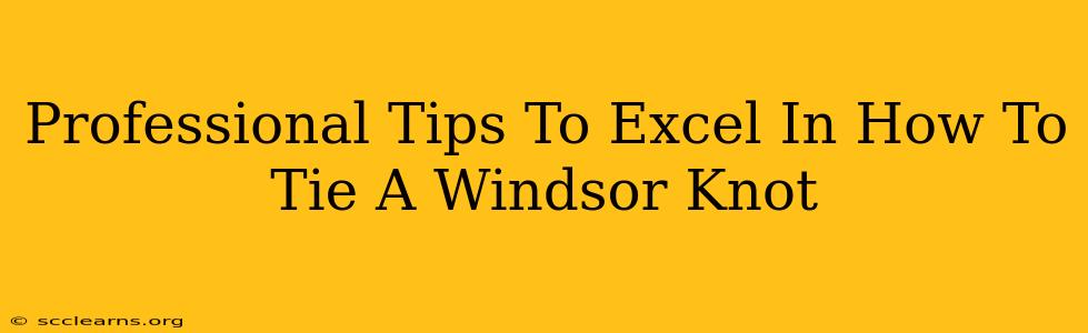 Professional Tips To Excel In How To Tie A Windsor Knot