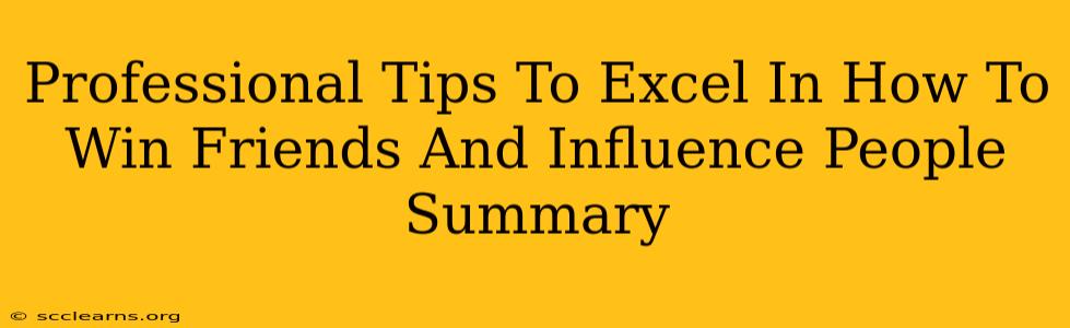 Professional Tips To Excel In How To Win Friends And Influence People Summary