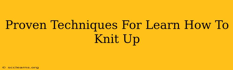 Proven Techniques For Learn How To Knit Up