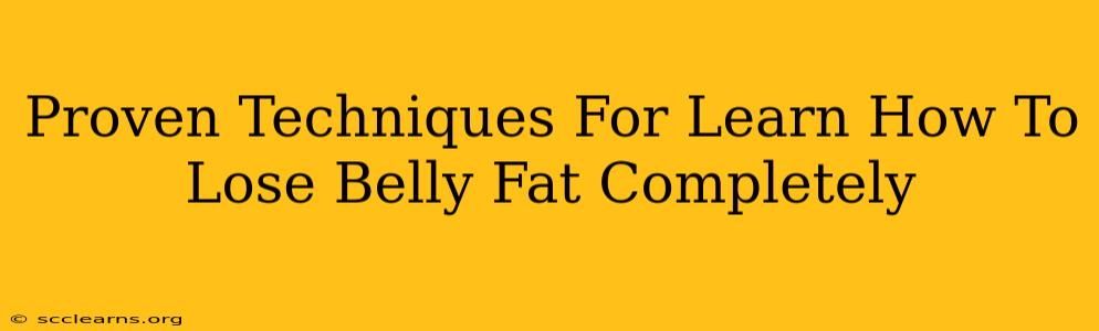 Proven Techniques For Learn How To Lose Belly Fat Completely