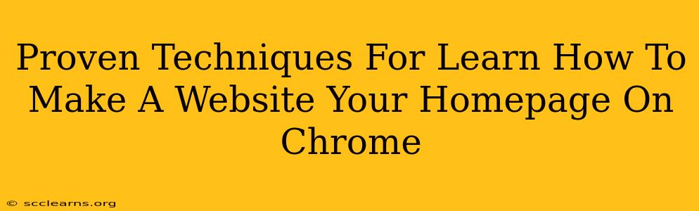 Proven Techniques For Learn How To Make A Website Your Homepage On Chrome