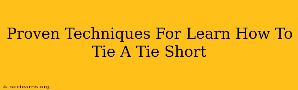 Proven Techniques For Learn How To Tie A Tie Short