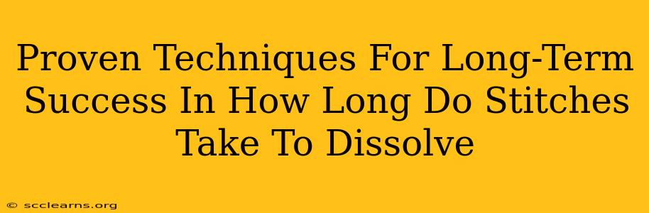 Proven Techniques For Long-Term Success In How Long Do Stitches Take To Dissolve