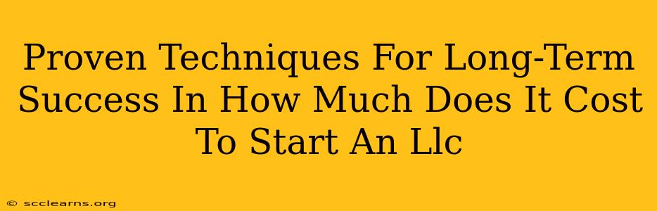 Proven Techniques For Long-Term Success In How Much Does It Cost To Start An Llc