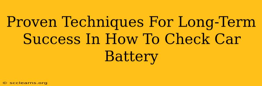 Proven Techniques For Long-Term Success In How To Check Car Battery