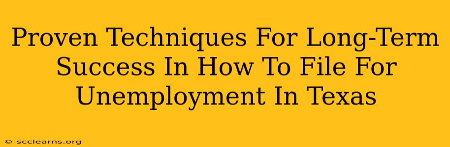 Proven Techniques For Long-Term Success In How To File For Unemployment In Texas