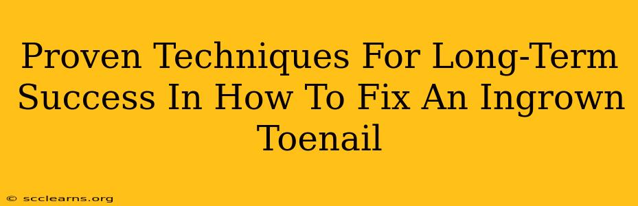 Proven Techniques For Long-Term Success In How To Fix An Ingrown Toenail