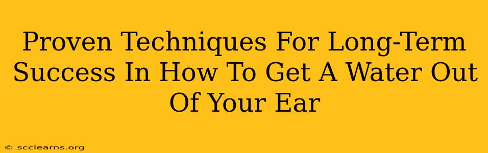 Proven Techniques For Long-Term Success In How To Get A Water Out Of Your Ear