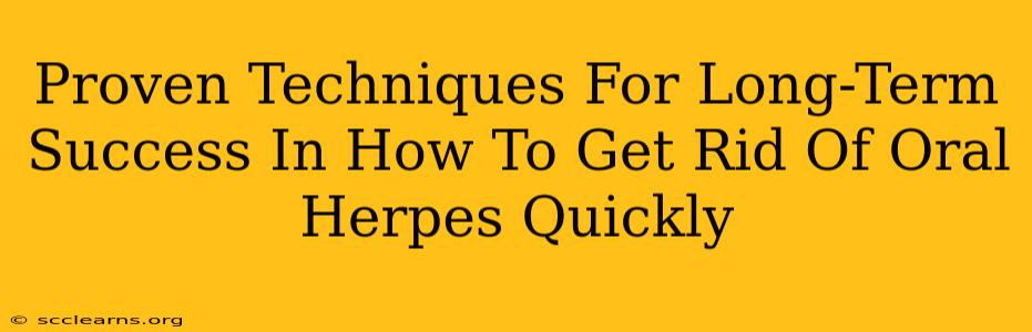 Proven Techniques For Long-Term Success In How To Get Rid Of Oral Herpes Quickly