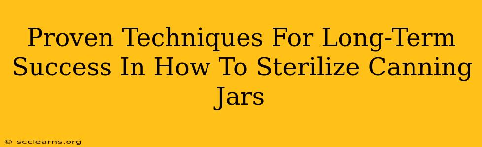 Proven Techniques For Long-Term Success In How To Sterilize Canning Jars