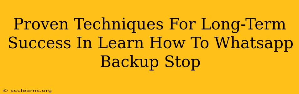 Proven Techniques For Long-Term Success In Learn How To Whatsapp Backup Stop