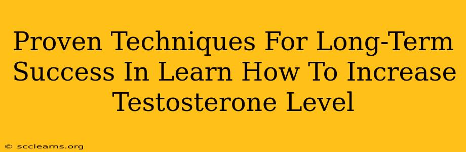 Proven Techniques For Long-Term Success In Learn How To Increase Testosterone Level