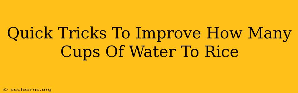 Quick Tricks To Improve How Many Cups Of Water To Rice