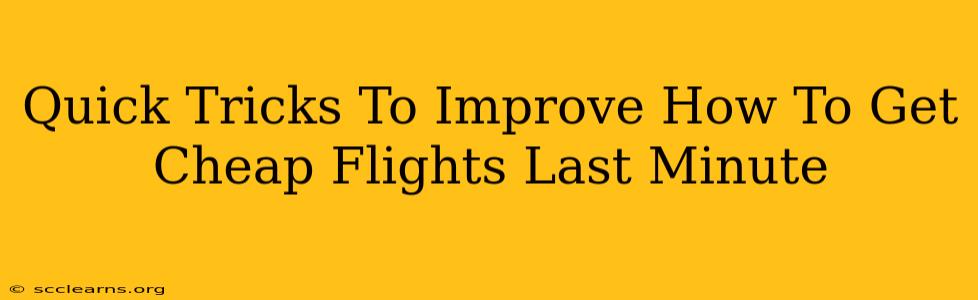 Quick Tricks To Improve How To Get Cheap Flights Last Minute