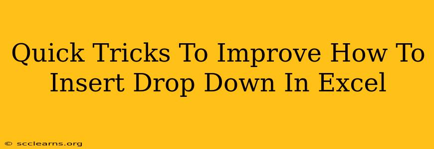 Quick Tricks To Improve How To Insert Drop Down In Excel