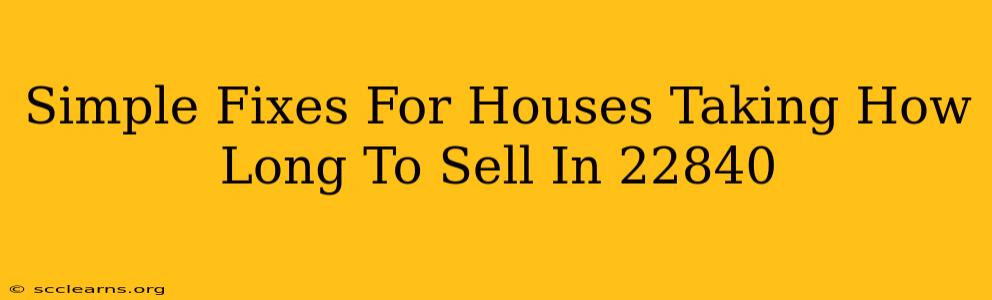 Simple Fixes For Houses Taking How Long To Sell In 22840