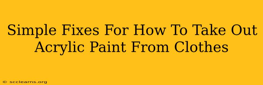 Simple Fixes For How To Take Out Acrylic Paint From Clothes