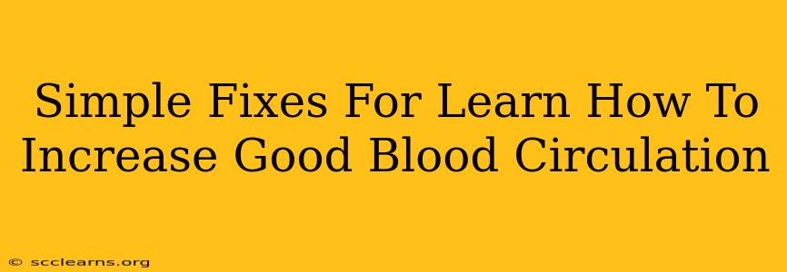 Simple Fixes For Learn How To Increase Good Blood Circulation