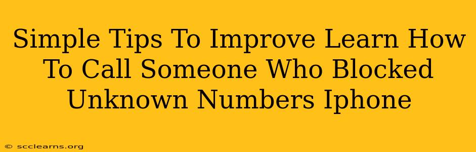 Simple Tips To Improve Learn How To Call Someone Who Blocked Unknown Numbers Iphone