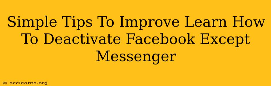 Simple Tips To Improve Learn How To Deactivate Facebook Except Messenger