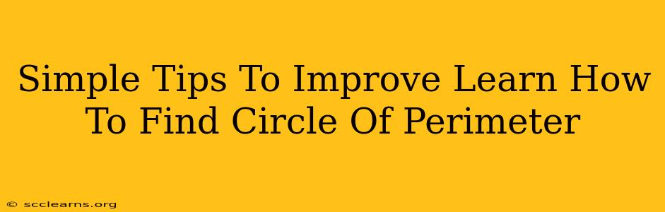 Simple Tips To Improve Learn How To Find Circle Of Perimeter