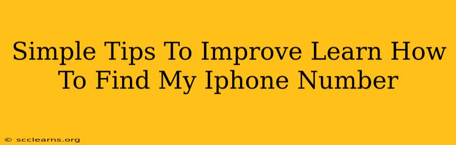 Simple Tips To Improve Learn How To Find My Iphone Number