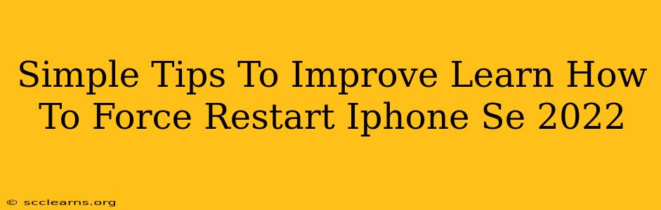 Simple Tips To Improve Learn How To Force Restart Iphone Se 2022