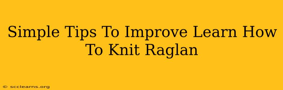 Simple Tips To Improve Learn How To Knit Raglan