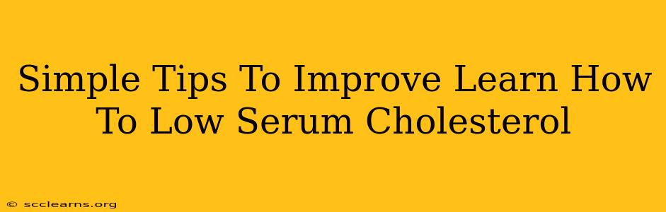 Simple Tips To Improve Learn How To Low Serum Cholesterol