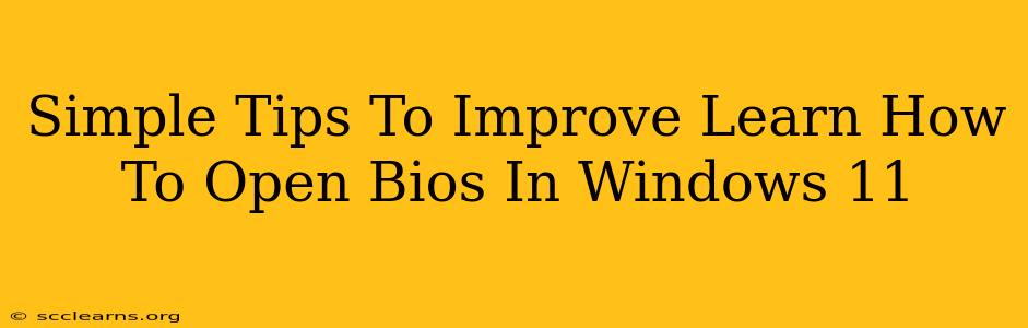 Simple Tips To Improve Learn How To Open Bios In Windows 11