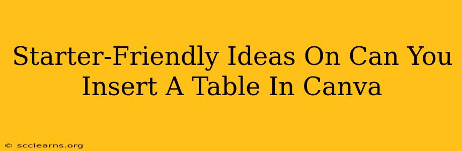 Starter-Friendly Ideas On Can You Insert A Table In Canva