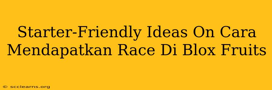 Starter-Friendly Ideas On Cara Mendapatkan Race Di Blox Fruits