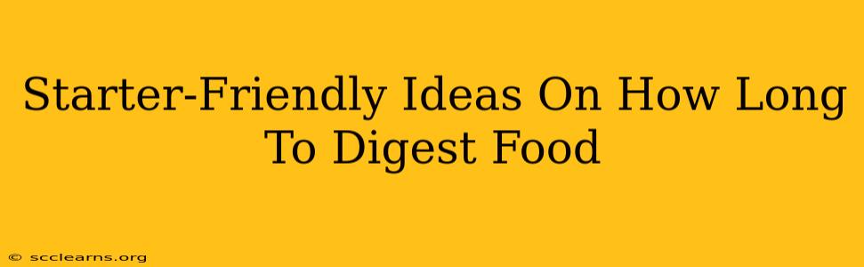 Starter-Friendly Ideas On How Long To Digest Food