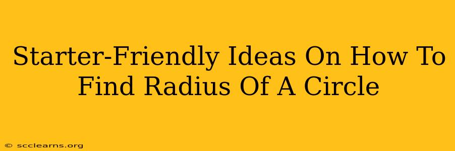 Starter-Friendly Ideas On How To Find Radius Of A Circle