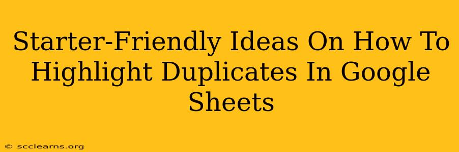 Starter-Friendly Ideas On How To Highlight Duplicates In Google Sheets