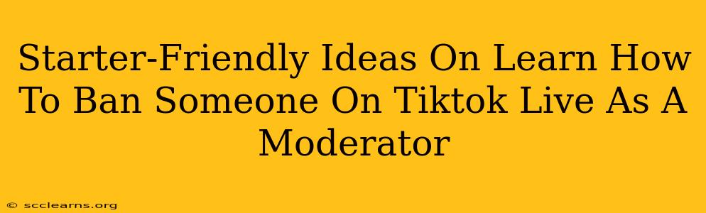 Starter-Friendly Ideas On Learn How To Ban Someone On Tiktok Live As A Moderator