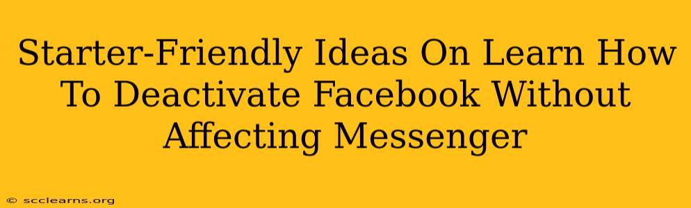 Starter-Friendly Ideas On Learn How To Deactivate Facebook Without Affecting Messenger