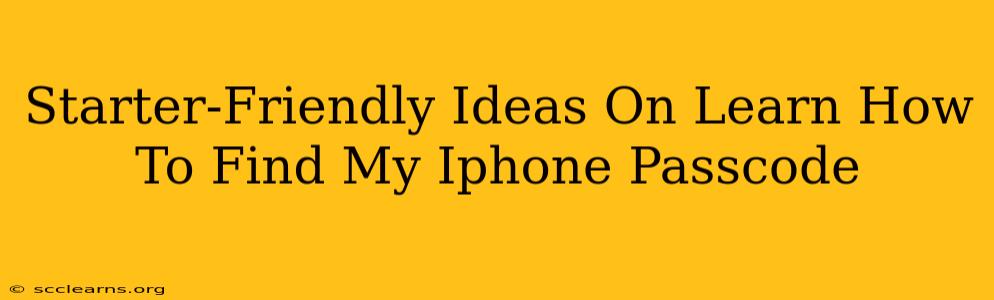 Starter-Friendly Ideas On Learn How To Find My Iphone Passcode