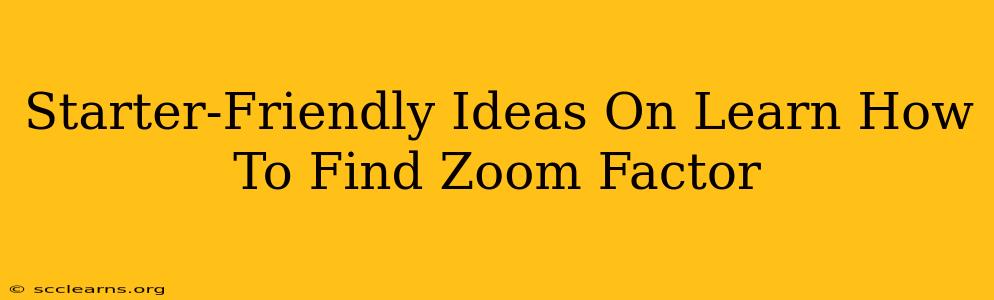 Starter-Friendly Ideas On Learn How To Find Zoom Factor