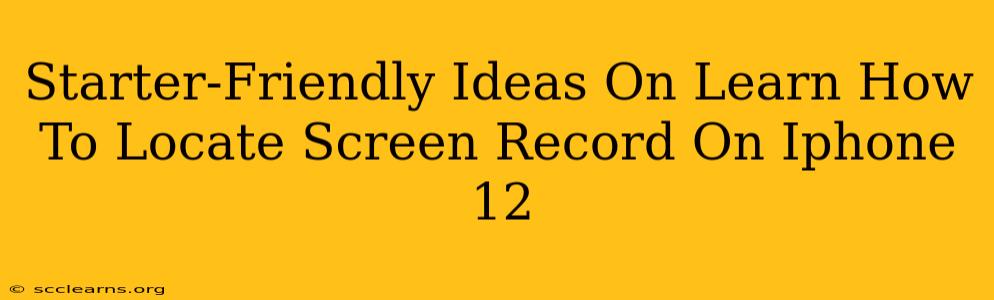 Starter-Friendly Ideas On Learn How To Locate Screen Record On Iphone 12