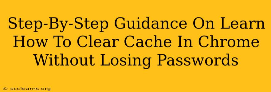 Step-By-Step Guidance On Learn How To Clear Cache In Chrome Without Losing Passwords