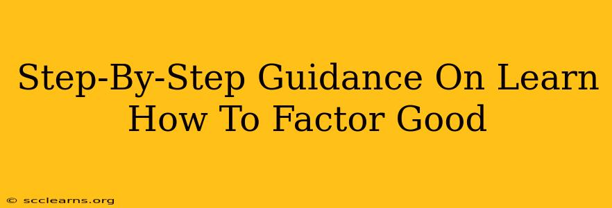 Step-By-Step Guidance On Learn How To Factor Good