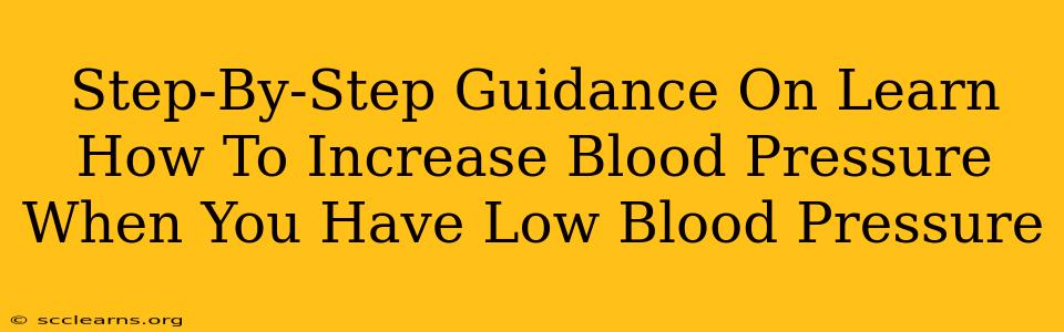 Step-By-Step Guidance On Learn How To Increase Blood Pressure When You Have Low Blood Pressure