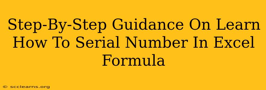 Step-By-Step Guidance On Learn How To Serial Number In Excel Formula