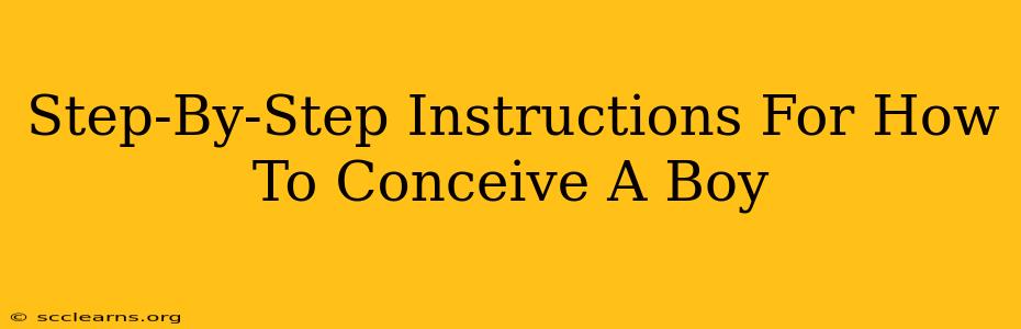 Step-By-Step Instructions For How To Conceive A Boy