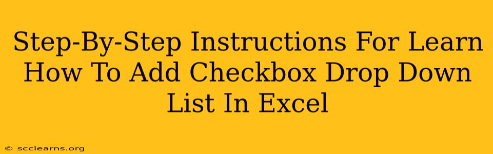 Step-By-Step Instructions For Learn How To Add Checkbox Drop Down List In Excel