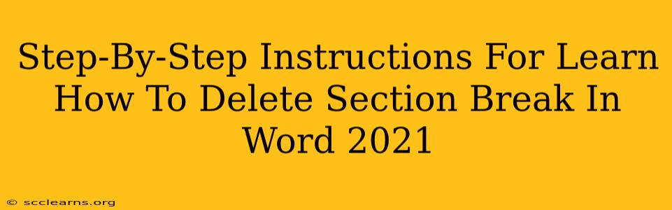 Step-By-Step Instructions For Learn How To Delete Section Break In Word 2021