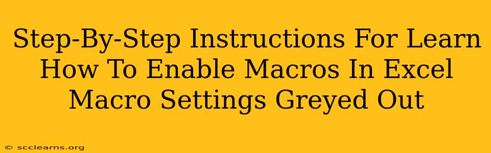 Step-By-Step Instructions For Learn How To Enable Macros In Excel Macro Settings Greyed Out