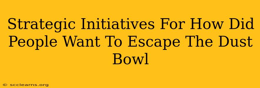 Strategic Initiatives For How Did People Want To Escape The Dust Bowl