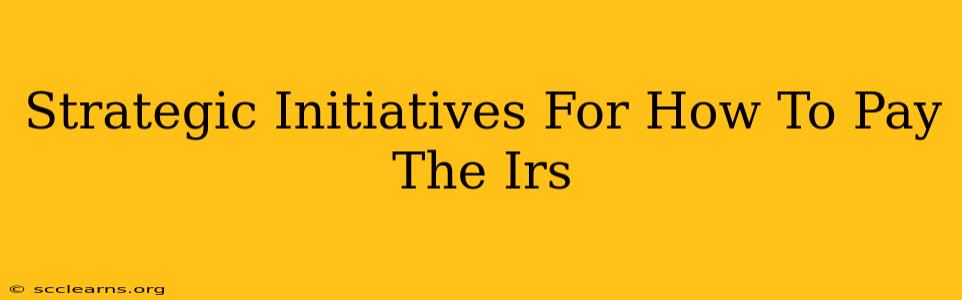 Strategic Initiatives For How To Pay The Irs